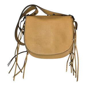Coach Whiplash Saddle Bag Camel Brown Fringe Braided Leather Crossbody NWT SEE